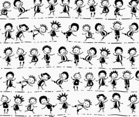 Vector happy children seamless pattern material 02