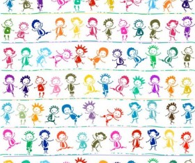 Vector happy children seamless pattern material 03