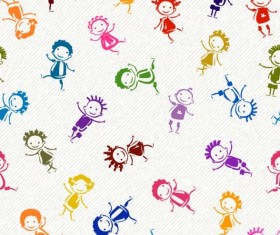 Vector happy children seamless pattern material 06