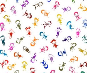 Vector happy children seamless pattern material 08