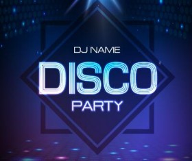 Vector night club disco party poster template 04