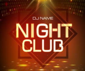 Vector night club disco party poster template 06