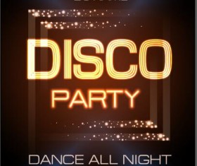 Vector night club disco party poster template 08