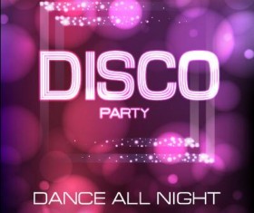 Disco party poster vector material 01 free download