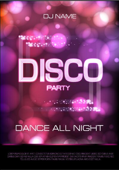 Vector night club disco party poster template 11