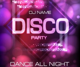 Vector night club disco party poster template 12
