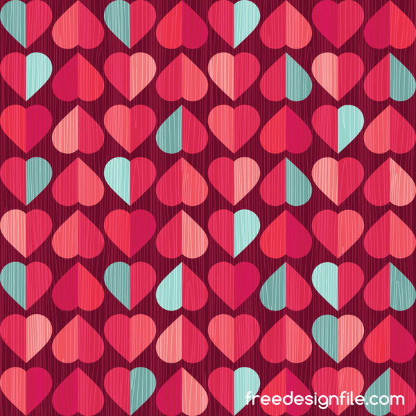 Vector valentine heart pattern material 02