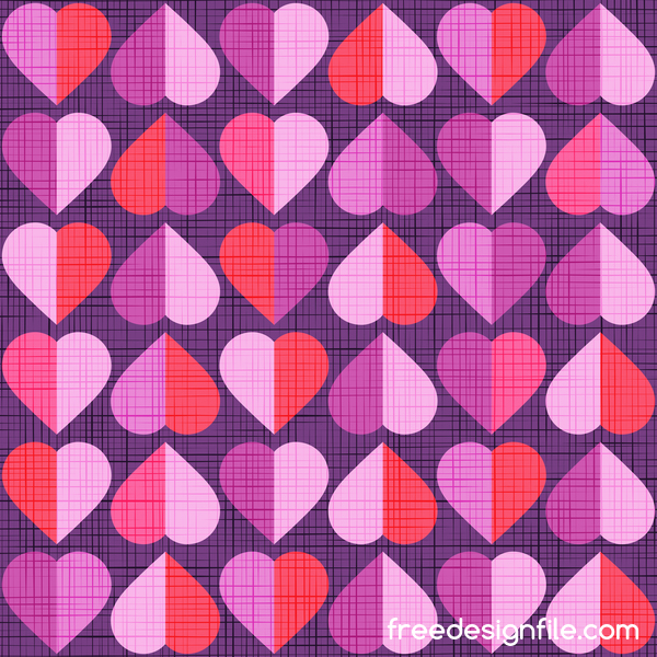 Vector valentine heart pattern material 06
