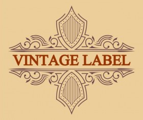 Vintage antique decorative labels vector 01