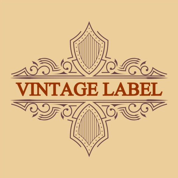 Vintage antique decorative labels vector 01