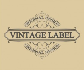 Vintage antique decorative labels vector 02