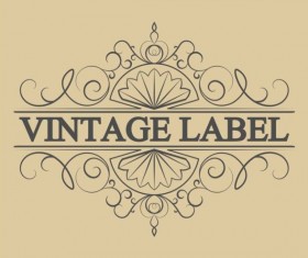 Vintage antique decorative labels vector 03