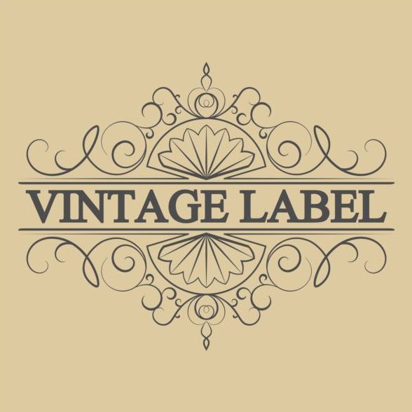 Vintage antique decorative labels vector 03