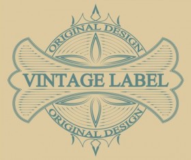 Vintage antique decorative labels vector 04