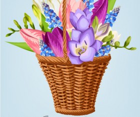 Vintage basket vector material 01