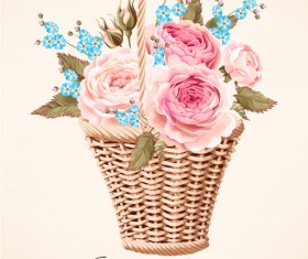 Vintage basket vector material 03