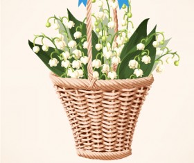 Vintage basket vector material 05