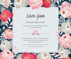 Vintage flower with greeting card for your text design vector 16