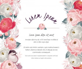 Vintage flower with greeting card for your text design vector 17