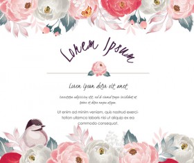 Vintage flower with greeting card for your text design vector 18