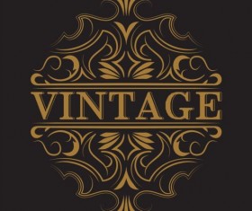 Vintage labels with black blackground vector 01