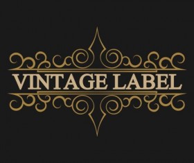 Vintage labels with black blackground vector 03