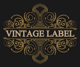 Vintage labels with black blackground vector 04