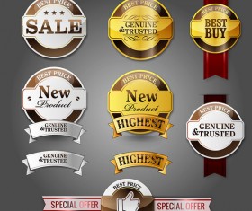 Vintage sale labels with sticker vector