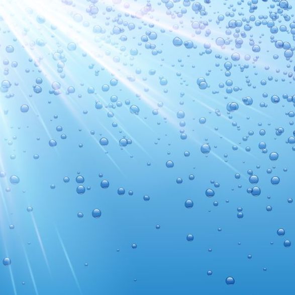 Water background with bubbles and sunlight vector 01