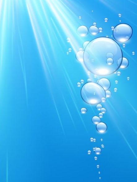 Water background with bubbles and sunlight vector 04