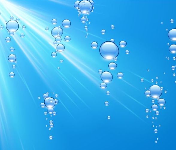 Water background with bubbles and sunlight vector 05