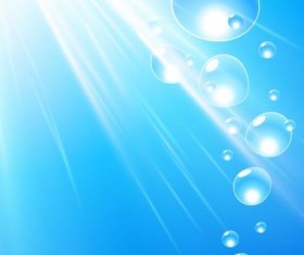 Water background with bubbles and sunlight vector 06