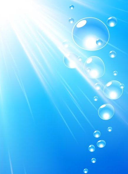 Water background with bubbles and sunlight vector 06