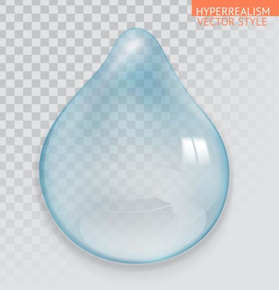 Water drop with transparency hyperrealism style vector