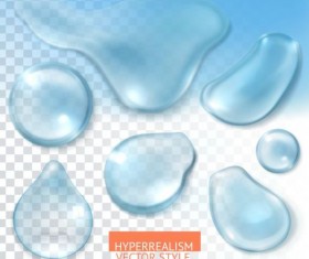 Water drop with transparency vector set