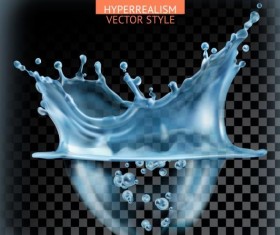 Water splash with bubbles vector illustration