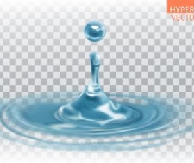 Water splash with drop vector material
