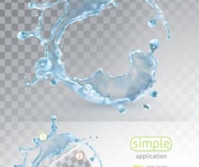 Water splash with transparency with simple application vector 01