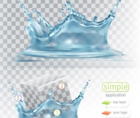 Water splash with transparency with simple application vector 02