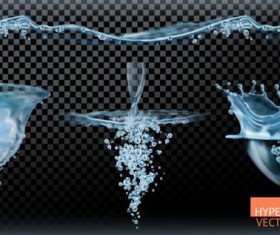 Water tornado with transparency illustration vector set