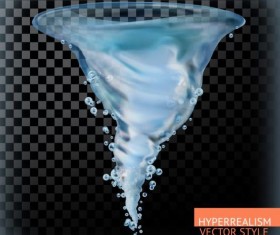 Water tornado with transparency vector illustration