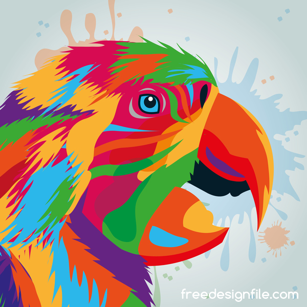 Watercolor eagle hand drawn vector material 01