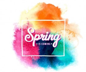 Watercolor with spring background vector