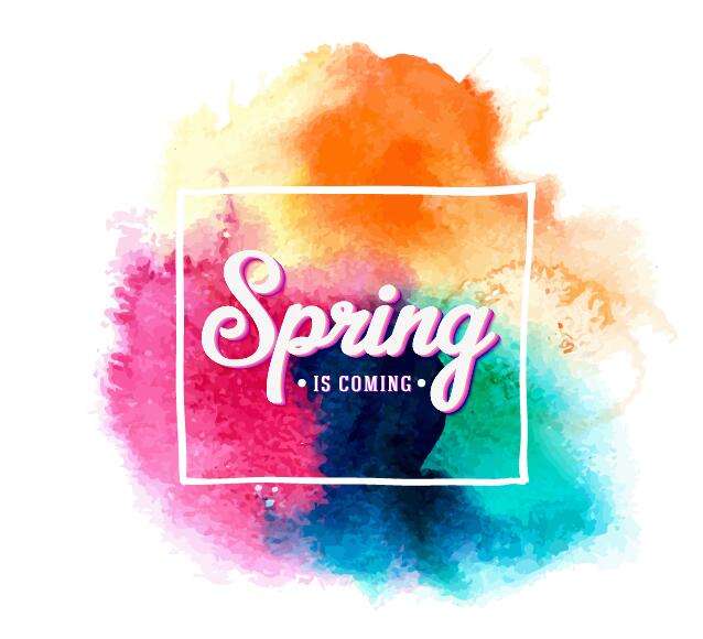 Watercolor with spring background vector