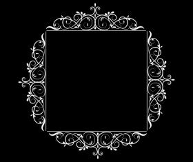 White baroque decor frame retro vector 01