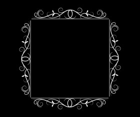 White baroque decor frame retro vector 02