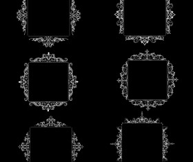 White baroque decor frame retro vector 07