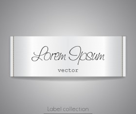 White fabric tag template vector 01