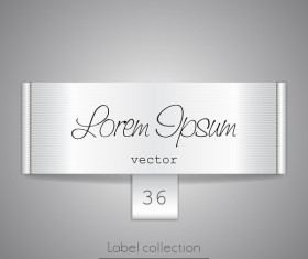 White fabric tag template vector 02