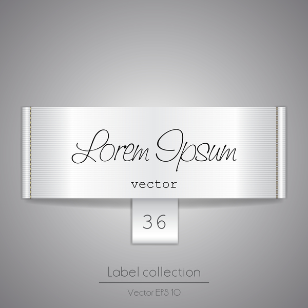 White fabric tag template vector 02
